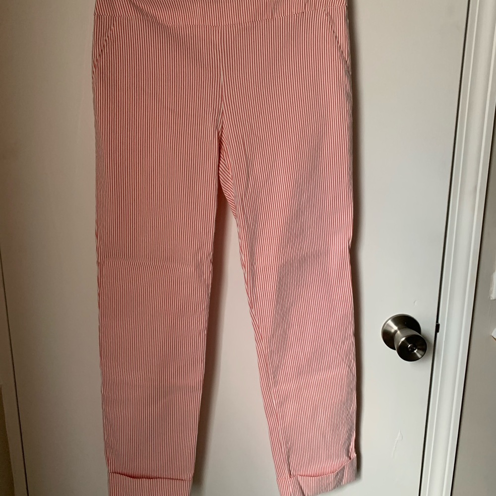 Red/White Striped Cropped Pants
